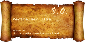 Vertheimer Olga névjegykártya